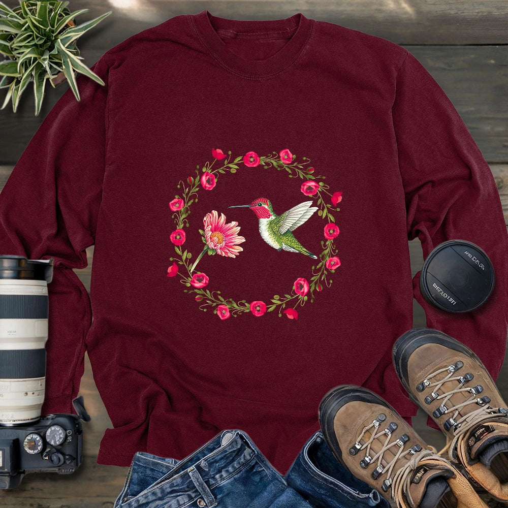 Anna Hummingbird Of California Long Sleeve T-shirt