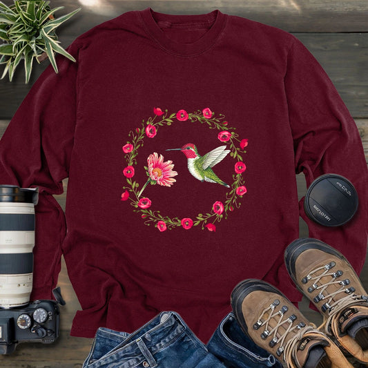 Anna Hummingbird Of California Long Sleeve T-shirt