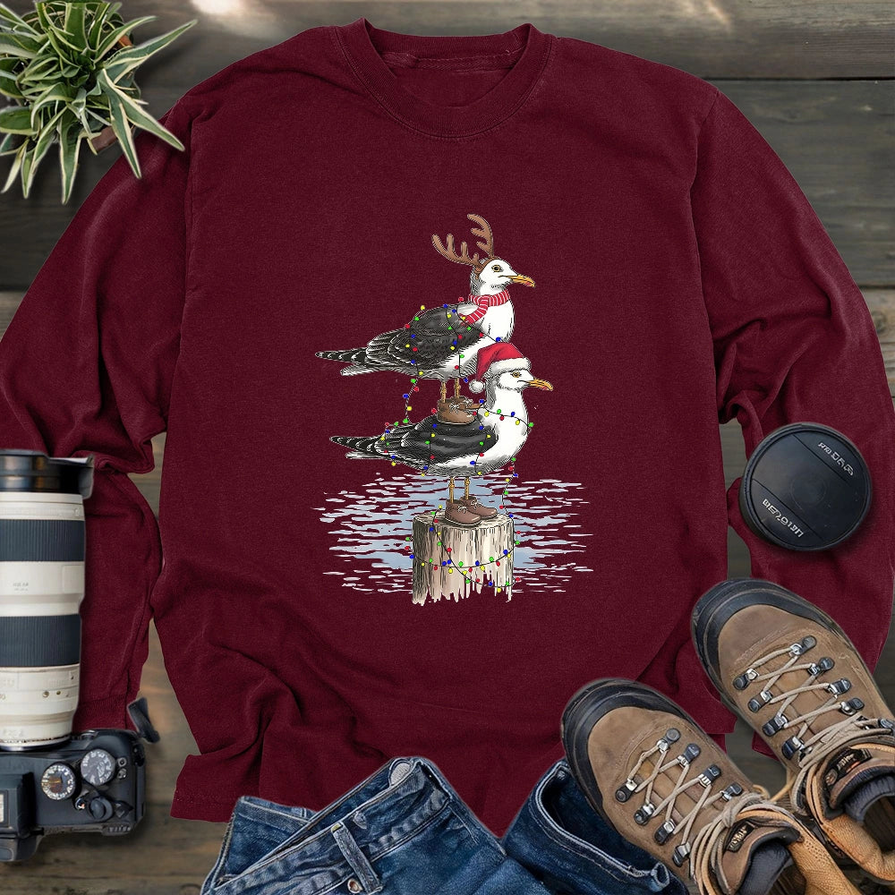 Christmas Seagulls Long Sleeve T-shirt