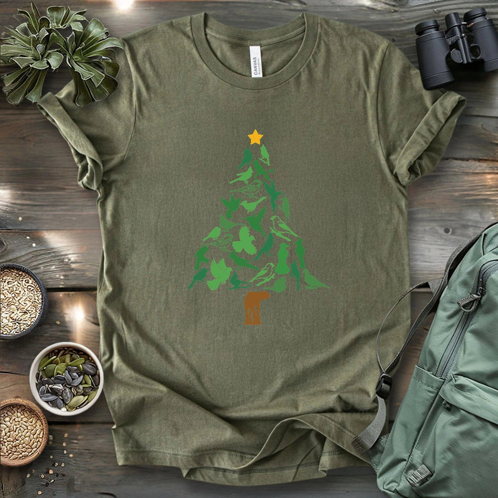 Backyard Birds Christmas Tree T-shirt