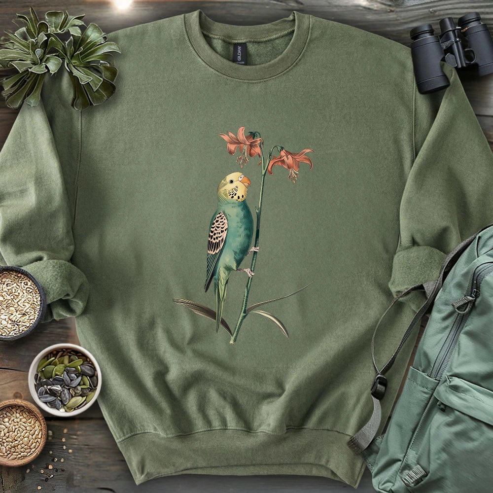 Budgerigar And Lily Sweatshirt