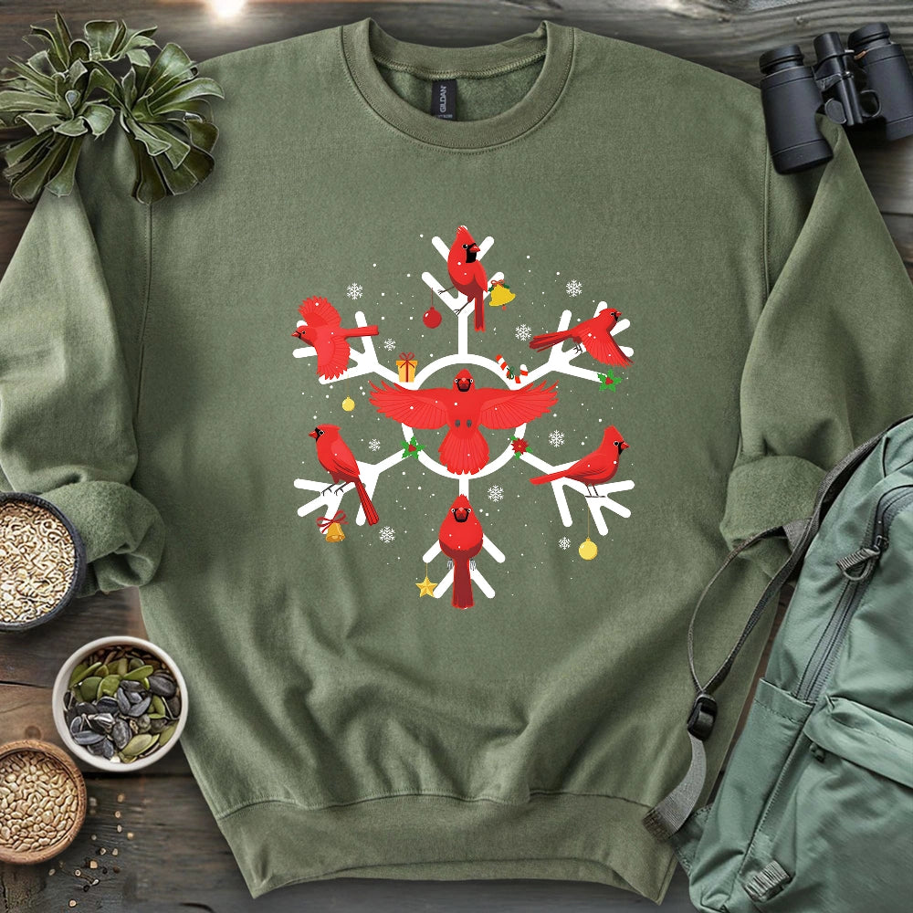 Cardinal Snowflake Sweatshirt