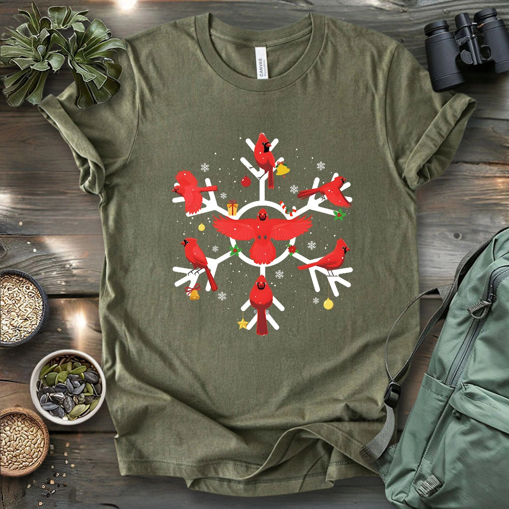 Cardinal Snowflake T-shirt