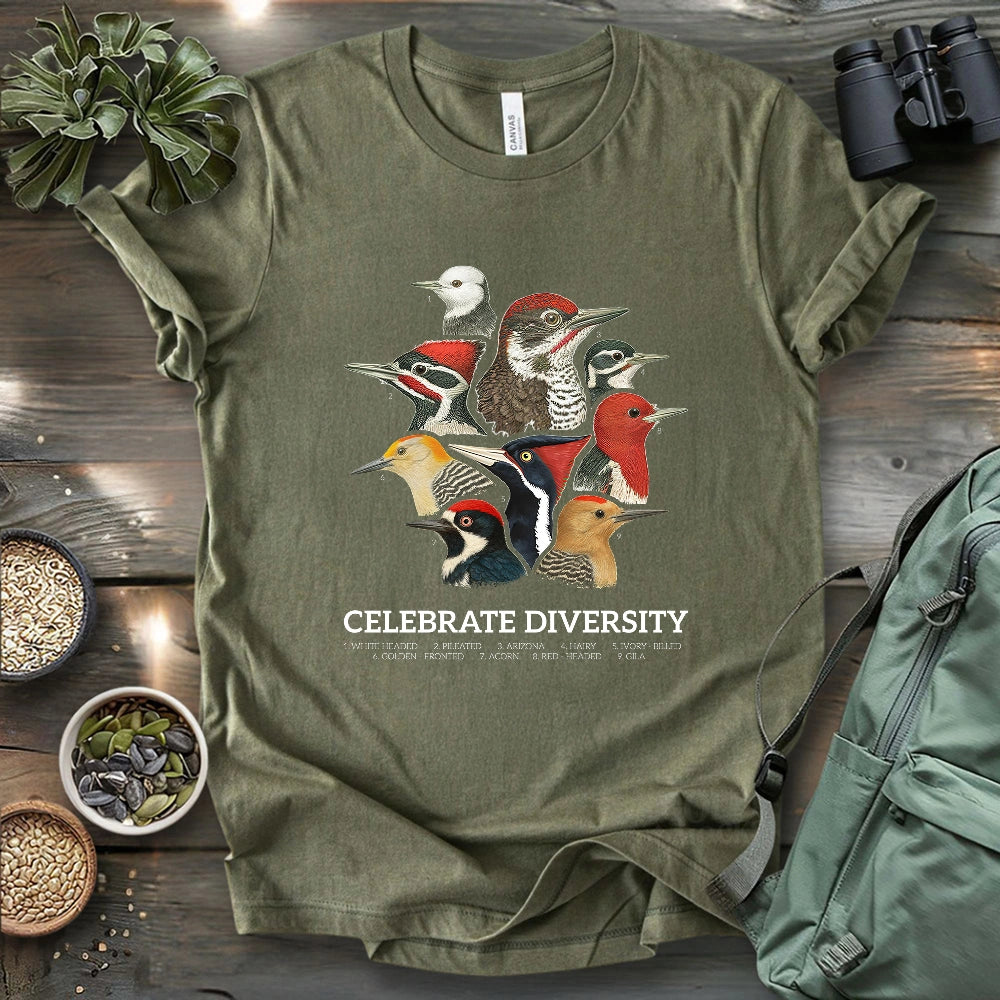 Celebrate Diversity Of Woodpeckers T-shirt