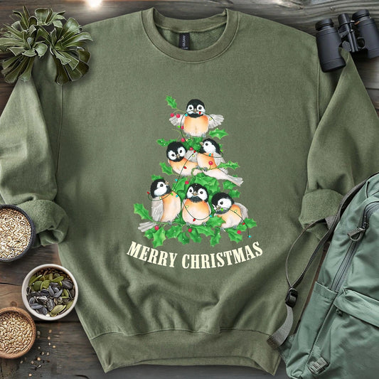 Chickadee Christmas Tree Sweatshirt
