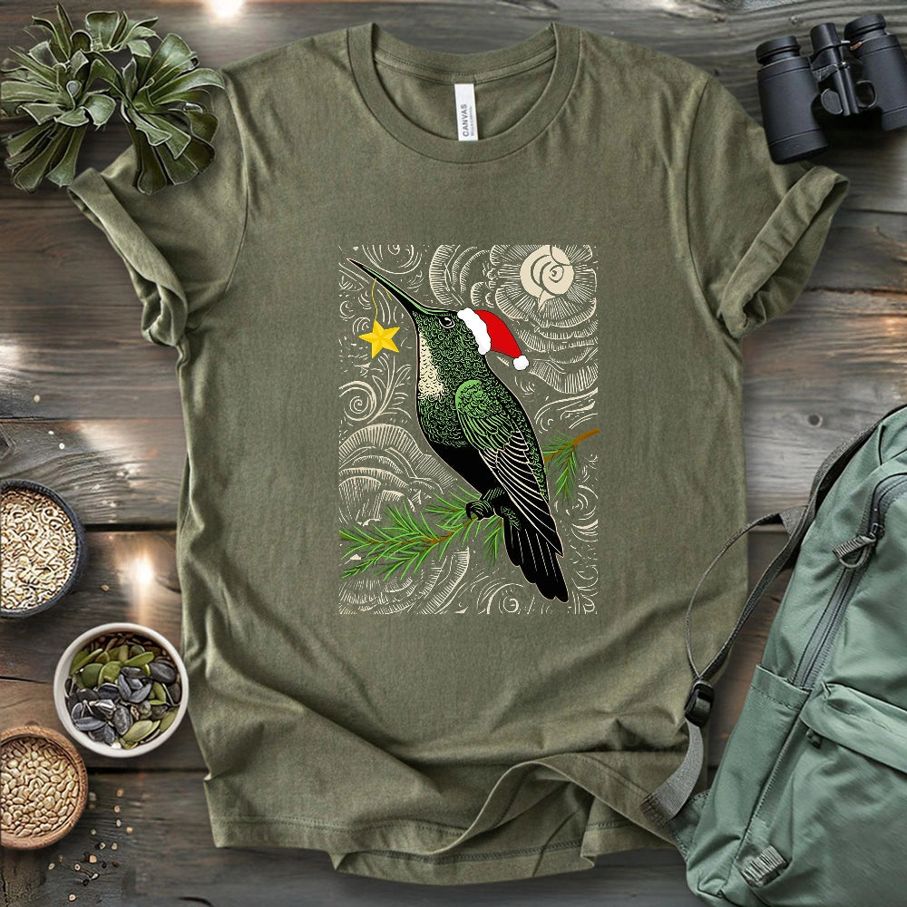 Christmas Green Hummingbird T-shirt