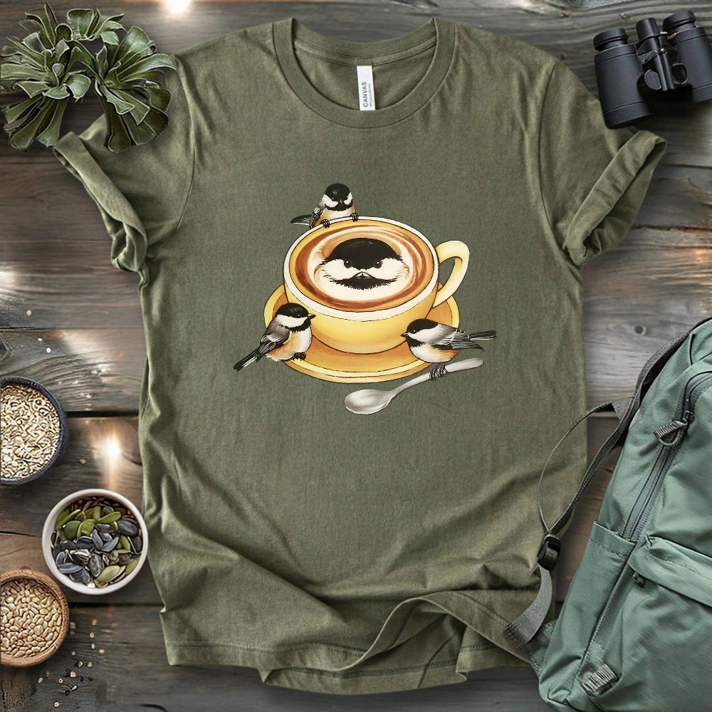 Coffee & Maybe Three Chickadees T-shirt