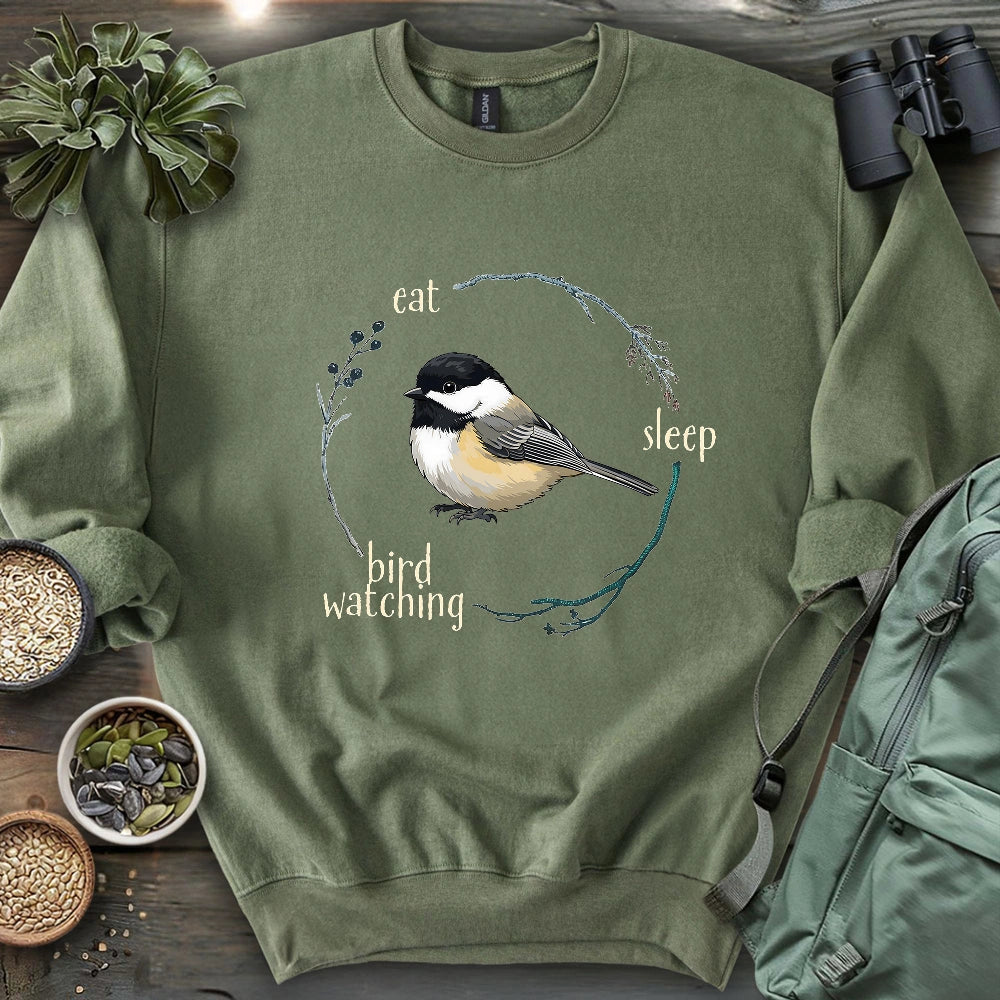 Eat, Sleep, Birdwatching, Repeat Sweatshirt