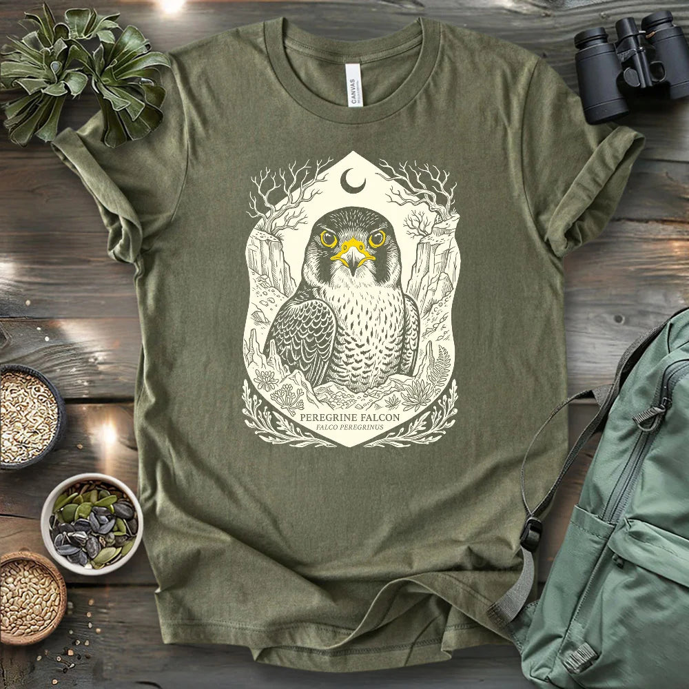 Falco Peregrinus Linocut T-shirt
