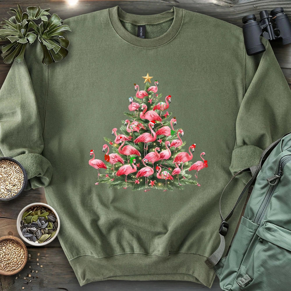 Flamingo Christmas Tree Sweatshirt