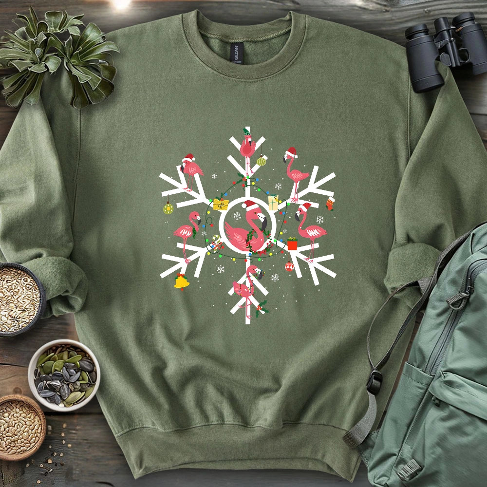 Flamingo Snowflake Sweatshirt