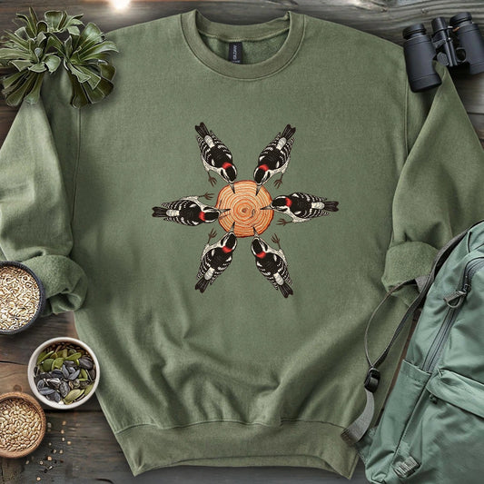 Flower Made Of Woodpeckers Sweatshirt