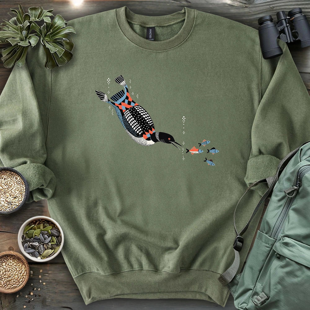Geometric Loon On The Hunt Sweatshirt