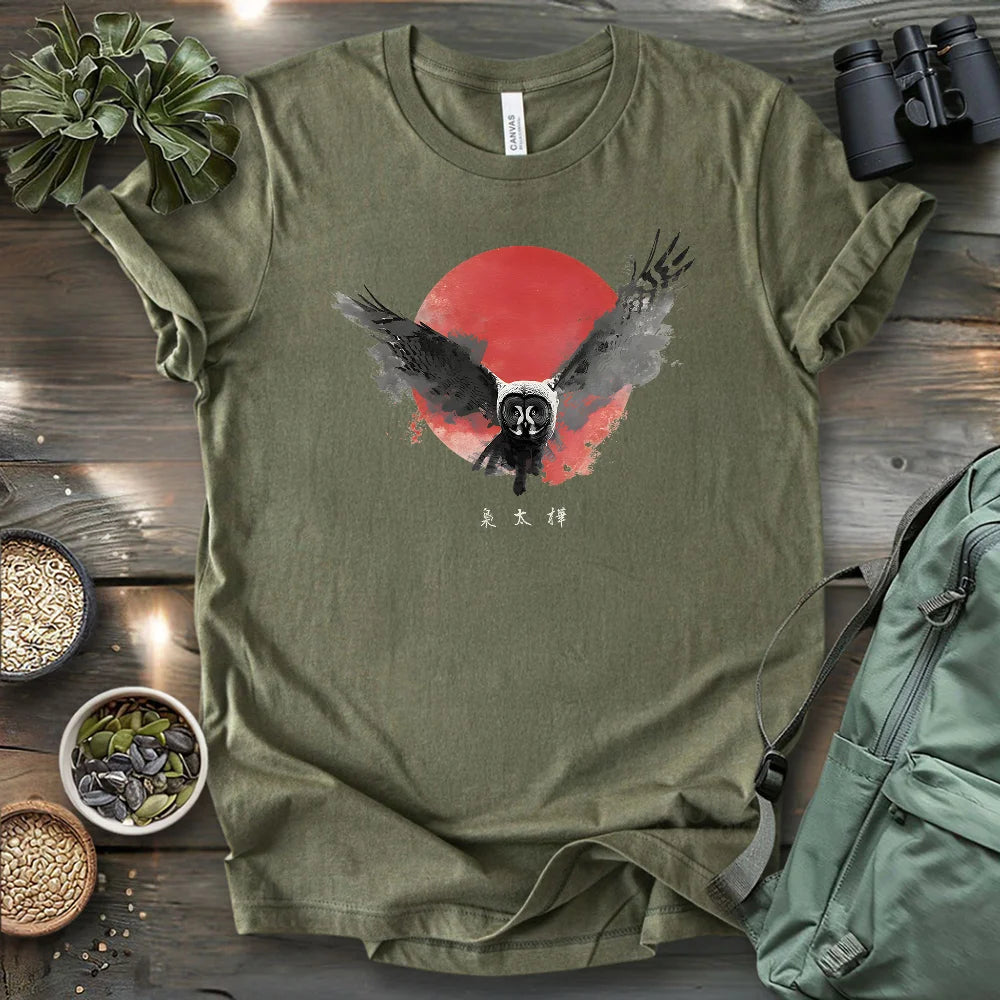 Great Grey Owl At Nightfall T-shirt