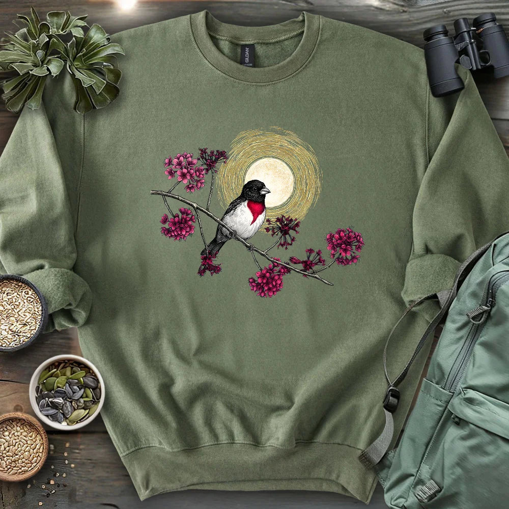 Grosbeak Under Forest's Moonlight Sweatshirt