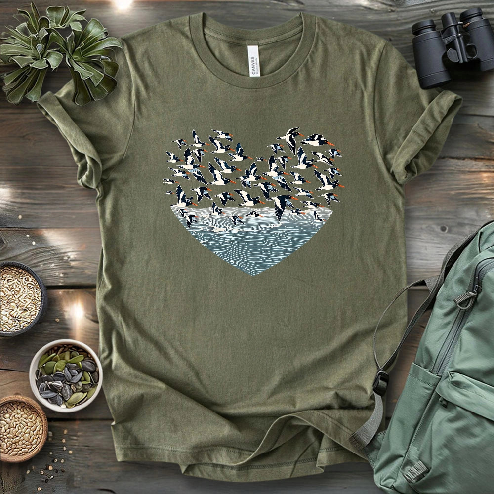 Huge Oystercatcher Flock T-shirt