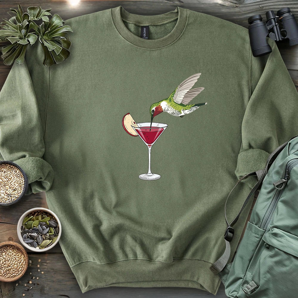 Hummingbird Sipping Cocktail Sweatshirt