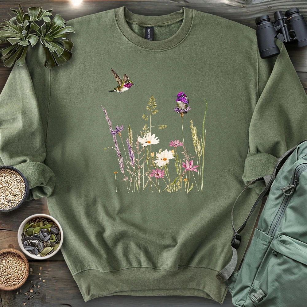 Hummingbirds And Wildflowers Sweatshirt