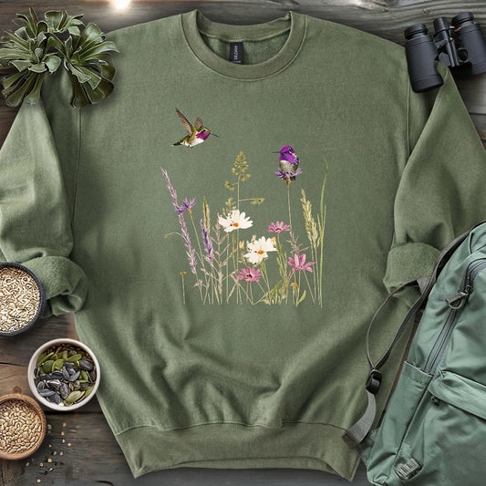 Hummingbirds And Wildflowers Sweatshirt