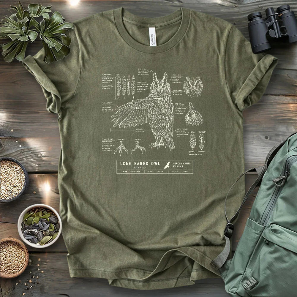 Long-eared Owl Anatomy T-shirt