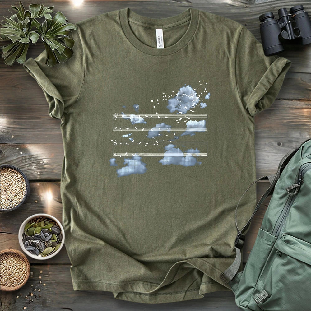 Music Stave On The Sky T-shirt