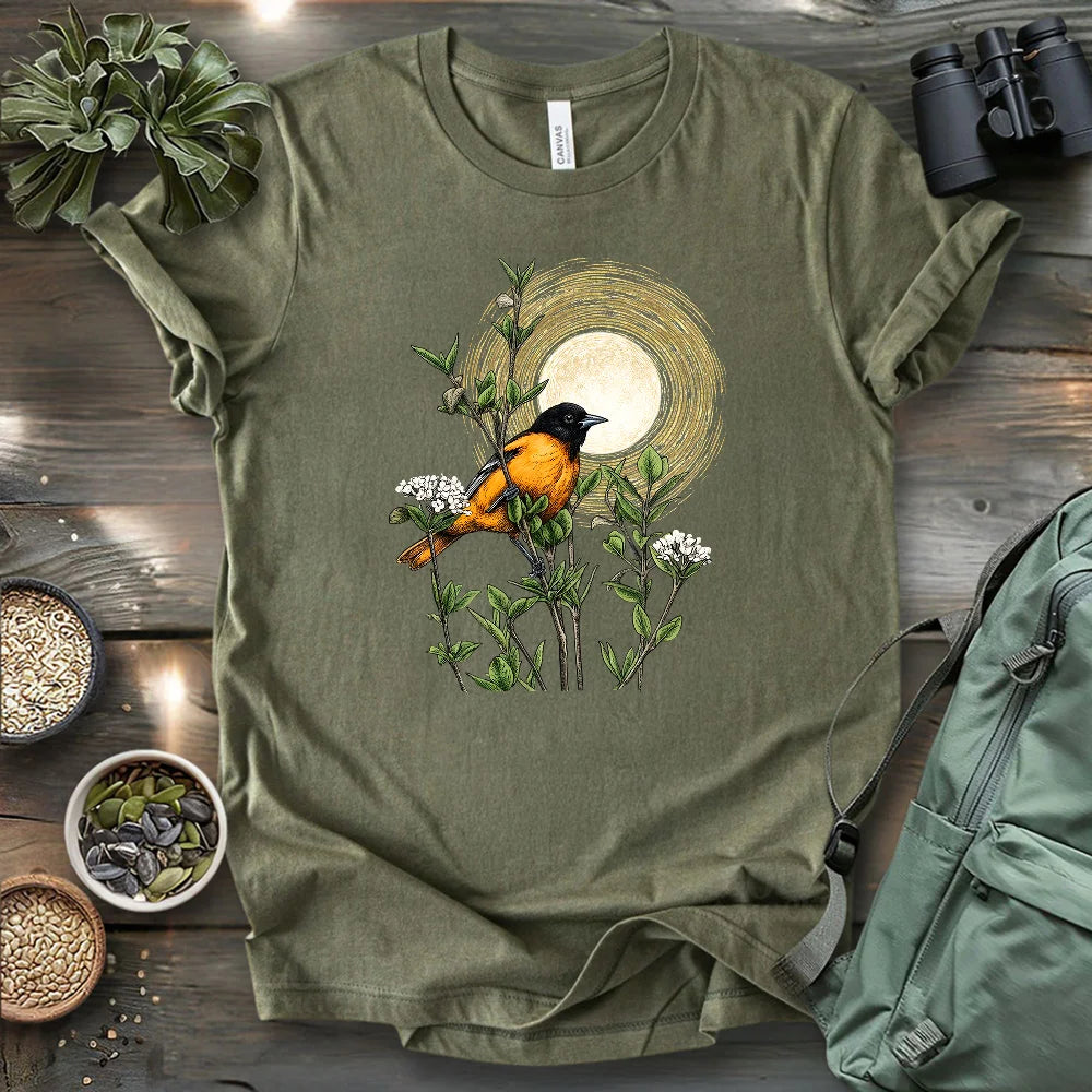Oriole Under Forest's Moonlight T-shirt