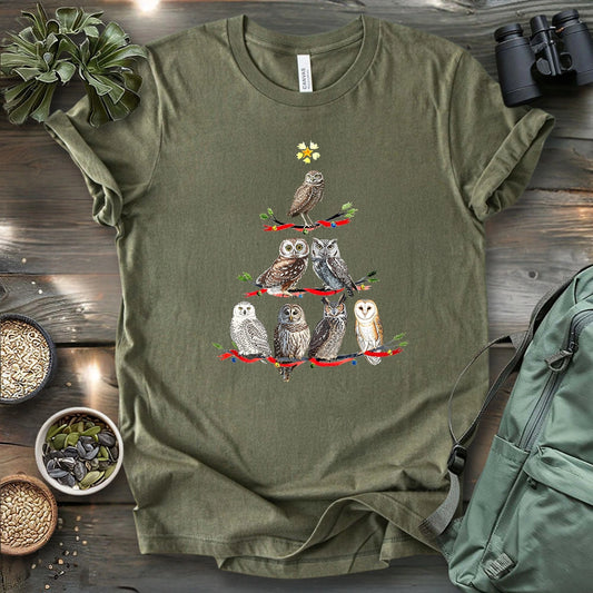 Owl Christmas Tree T-shirt