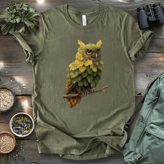 Owl Made By Leaves T-shirt