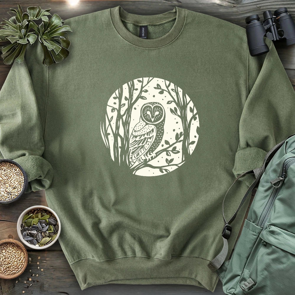 Simple Winter Barn Owl Sweatshirt
