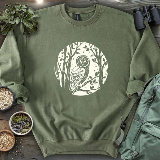 Simple Winter Barn Owl Sweatshirt