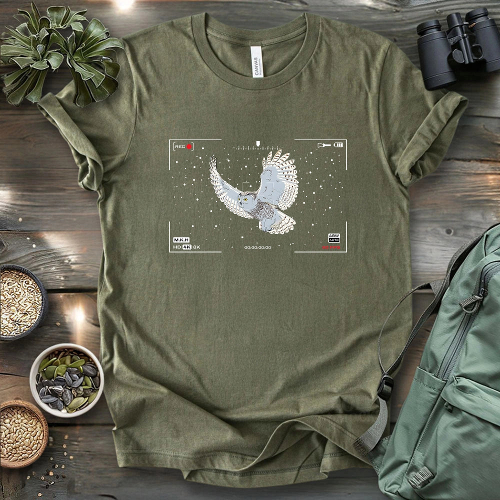 Snowy Owl In Snow T-shirt