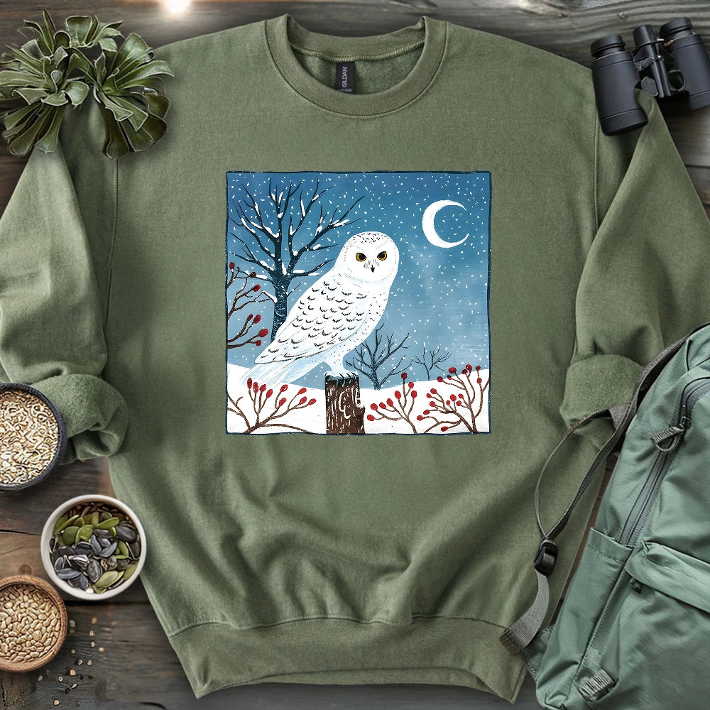 Snowy Owl at Midnight Sweatshirt