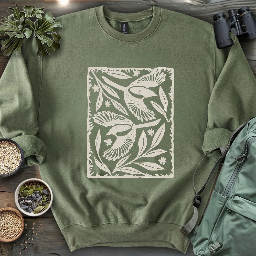 Sparrow Among Petals Sweatshirt