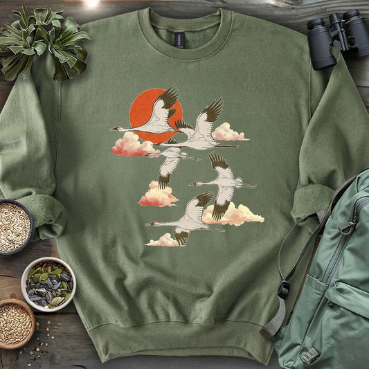 Twilight Whooping Cranes Sweatshirt