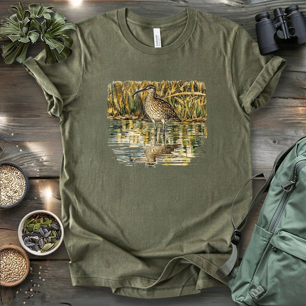 Whimbrel Shadow On Water T-shirt