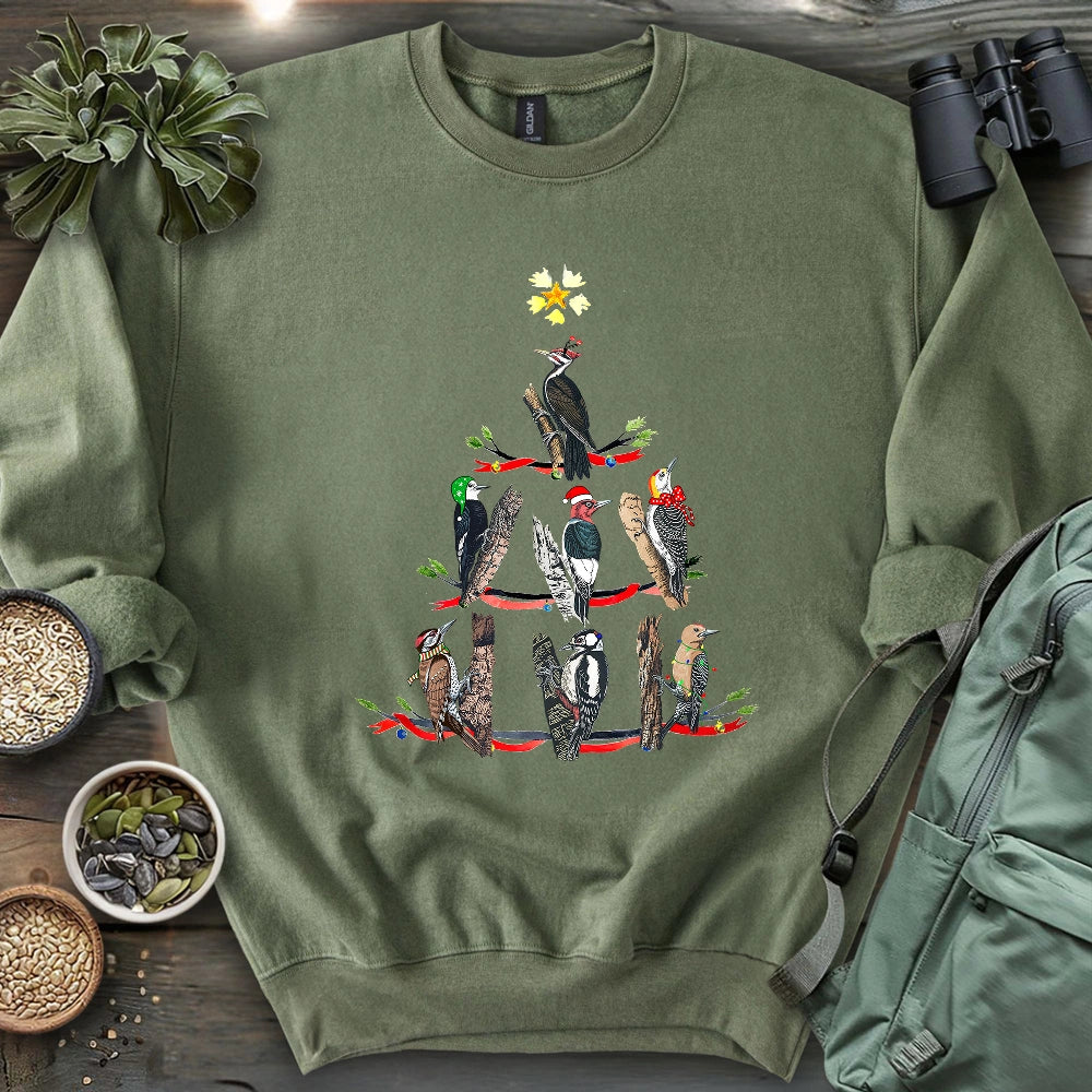 Woodpecker Christmas Tree Sweatshirt