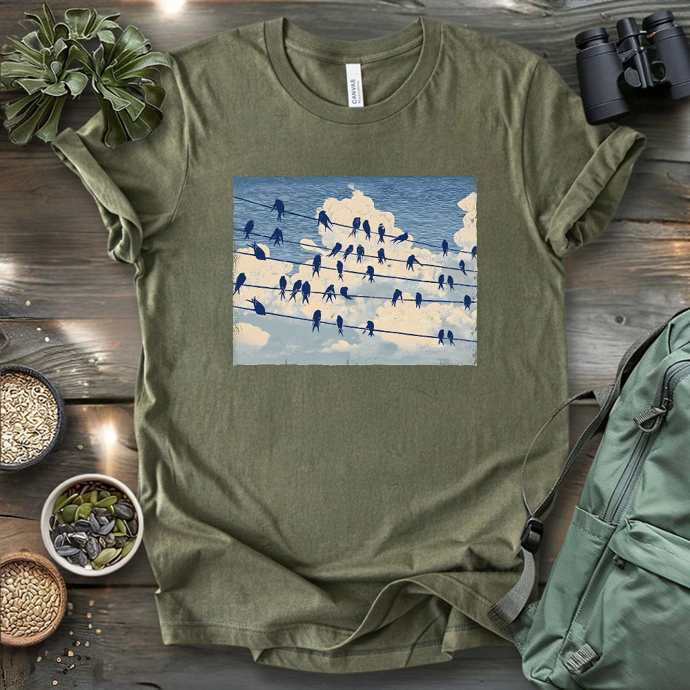 Music Stave On The Sky T-shirt