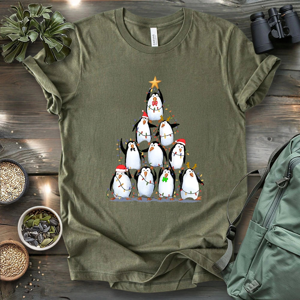 Penguin Christmas Tree T-shirt