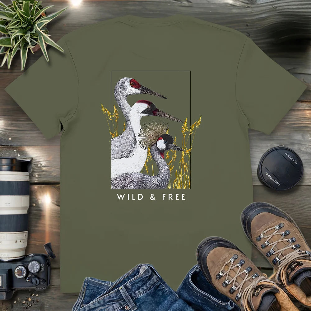 Wild Cranes Must Be Protected 2 Side T-shirt