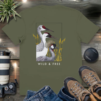 Wild Cranes Must Be Protected 2 Side T-shirt
