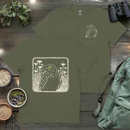 Floral Crow Silhouette 2 Side T-shirt