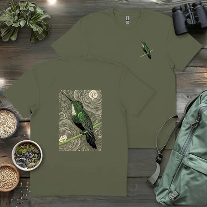 Green Hummingbird 2 Side T-shirt