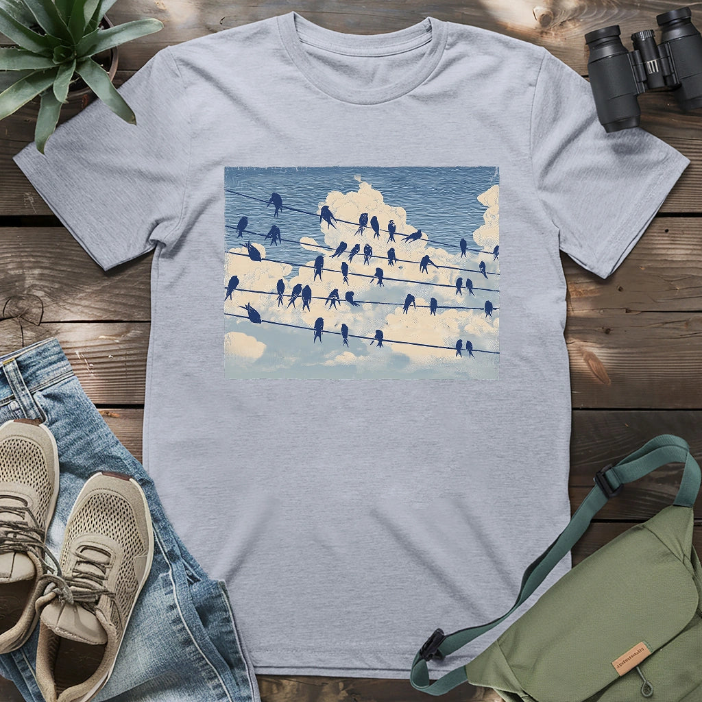 Music Stave On The Sky T-shirt