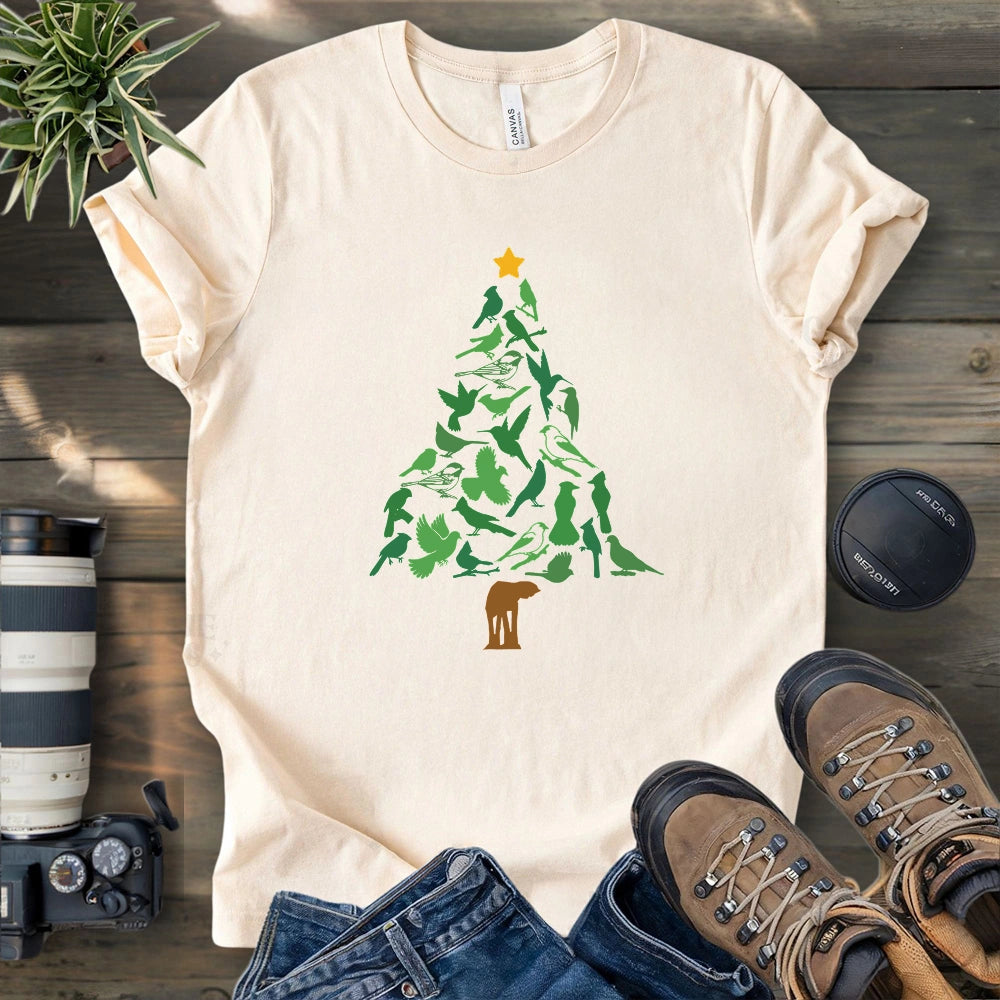 Backyard Birds Christmas Tree T-shirt