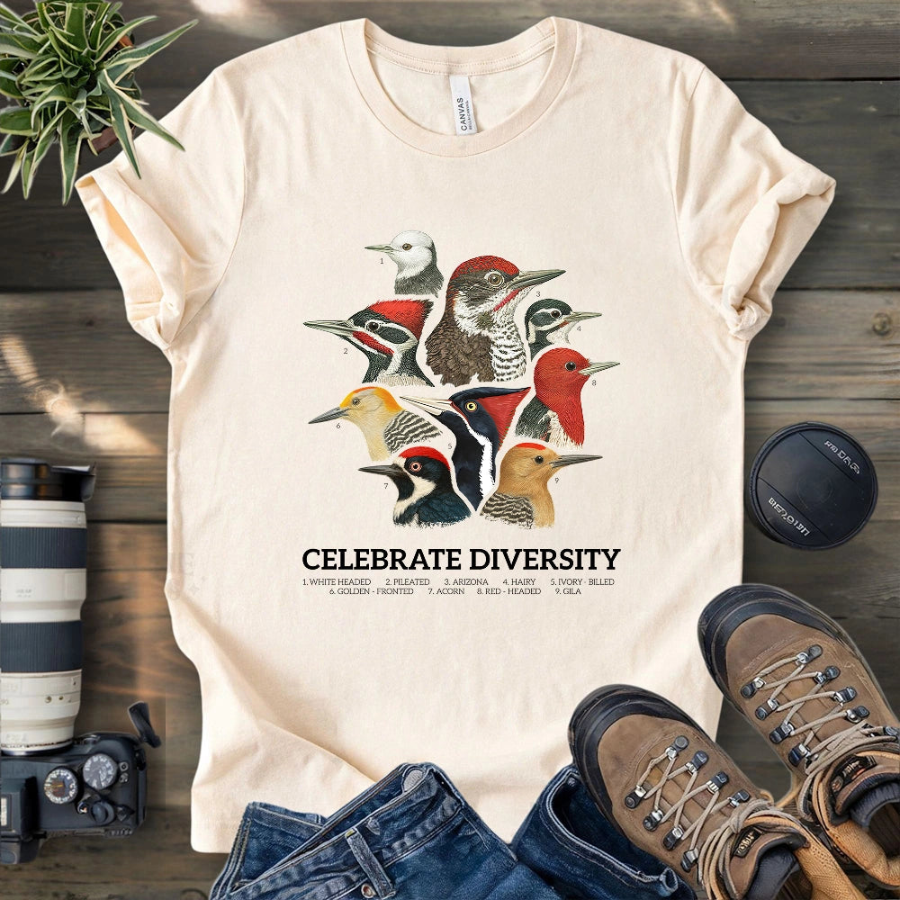 Celebrate Diversity Of Woodpeckers T-shirt