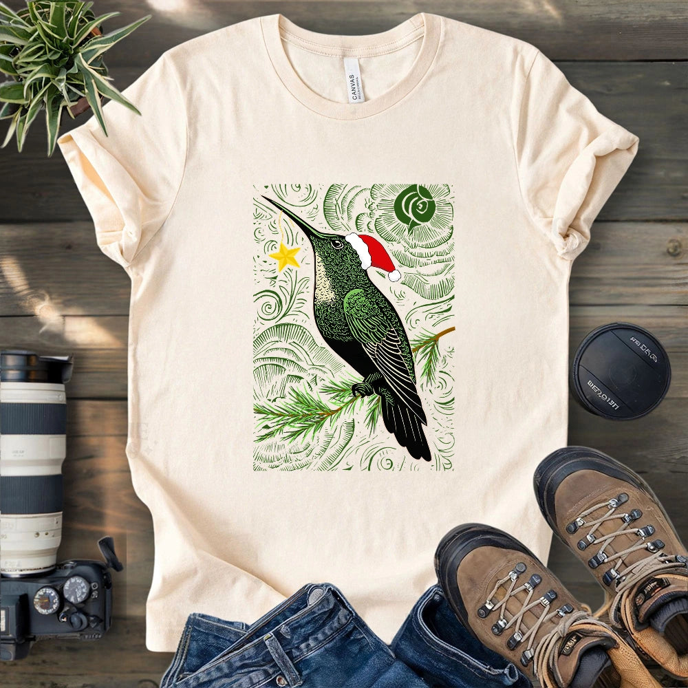 Christmas Green Hummingbird T-shirt