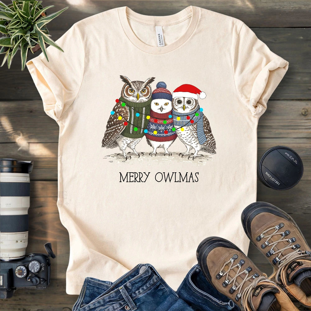 Cozy Owlmas Trio T-shirt