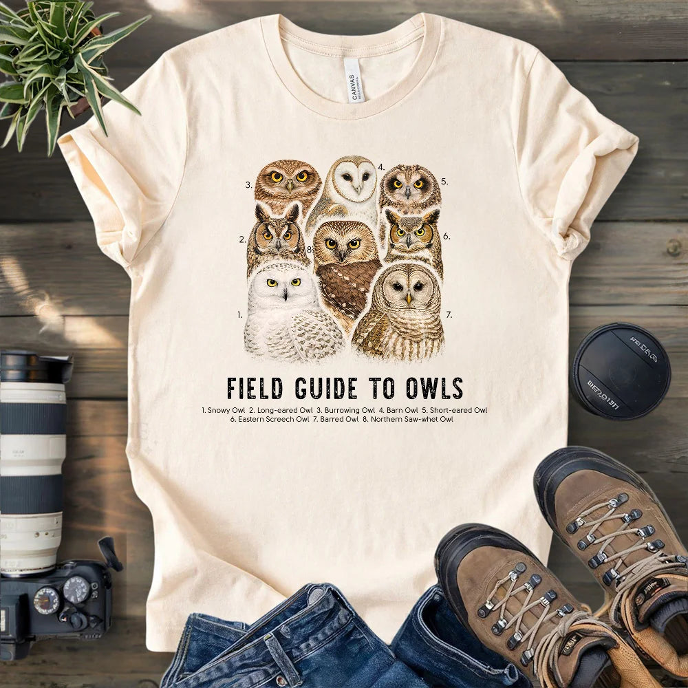Field Guide To Owls T-shirt