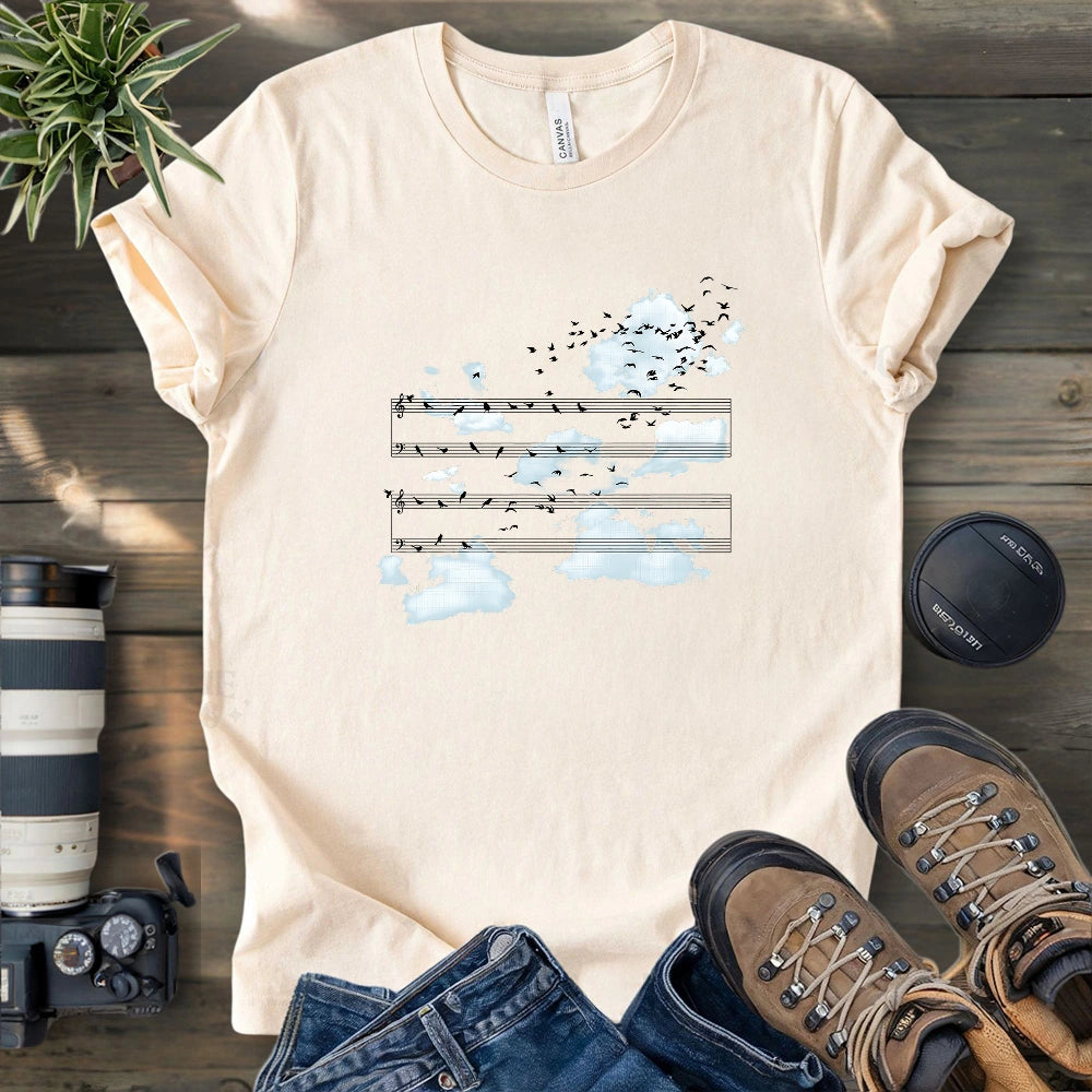 Music Stave On The Sky T-shirt