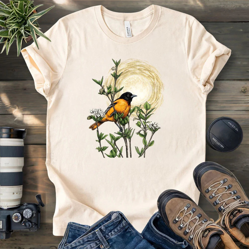 Oriole Under Forest's Moonlight T-shirt